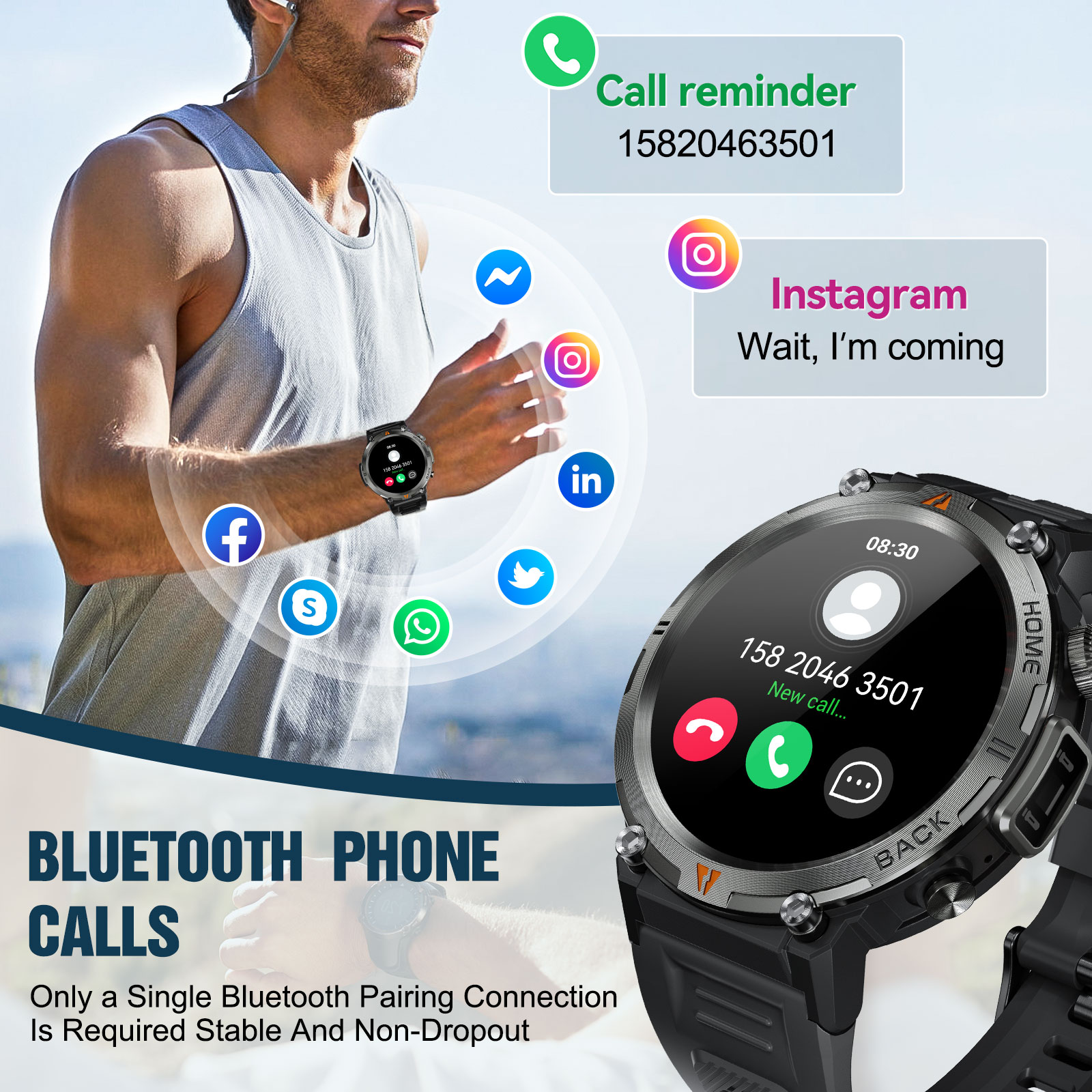 EIGIIS KE3 Bluetooth Call Smar - đánh giá và giá Smartwatch Face