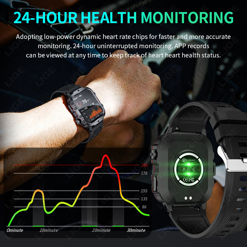 LIGE Outdoor Smart Watch Men 2 - đánh giá và giá Smartwatch Faces